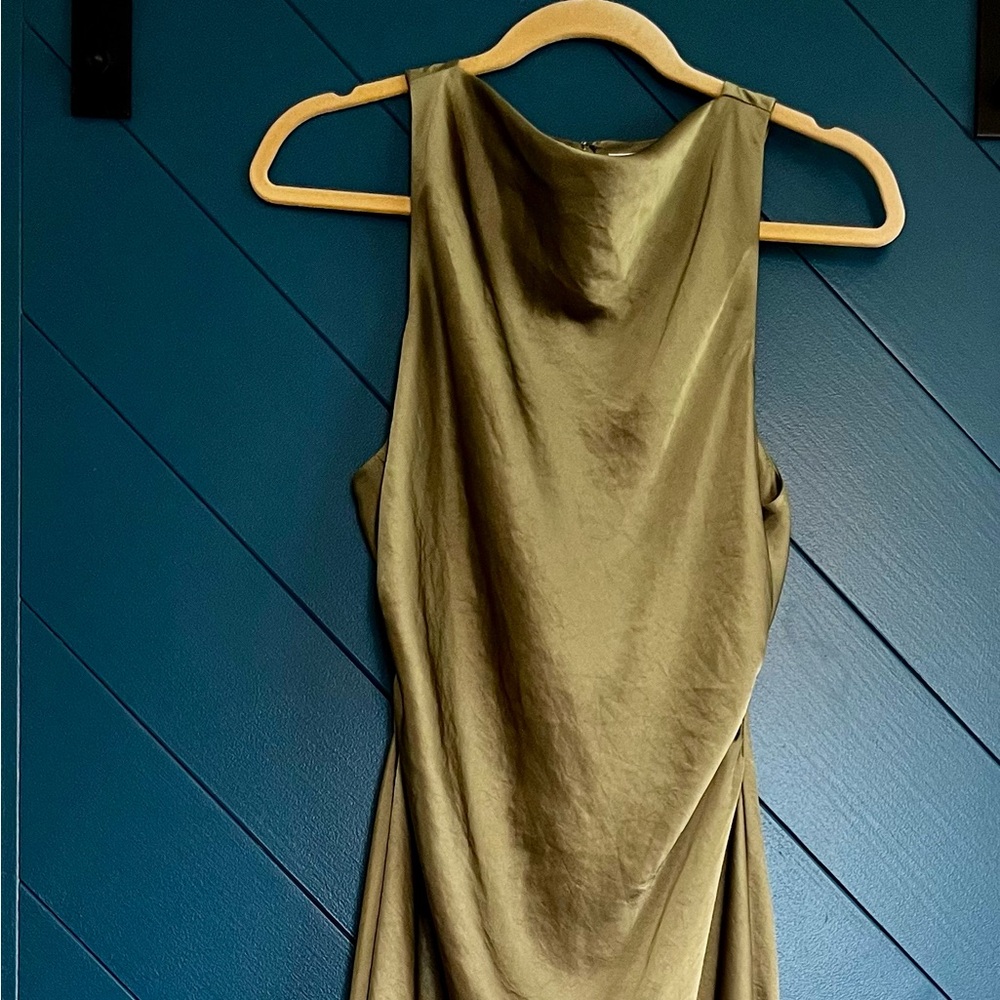 Aritzia Wilfred Olive Draped Maxi Dress
